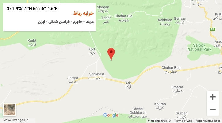 روستای خرابه رباط بر روی نقشه
