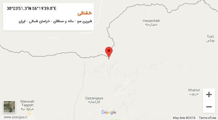 روستای خشتلی بر روی نقشه