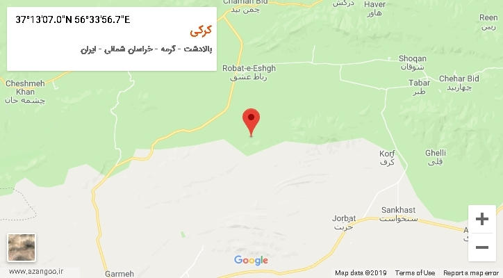 روستای کرکی بر روی نقشه