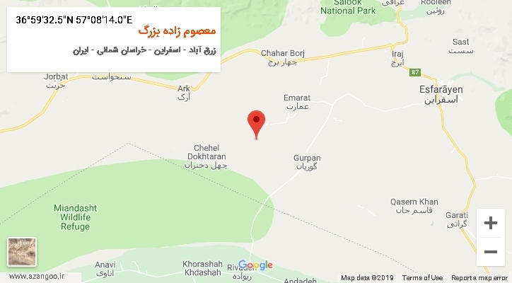 روستای معصوم زاده بزرگ بر روی نقشه