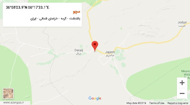 روستای مچو بر روی نقشه