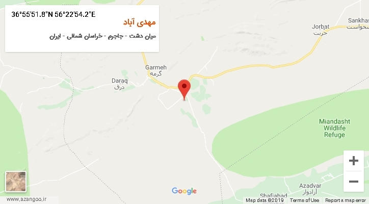 روستای مهدی آباد بر روی نقشه