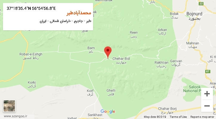 روستای محمدآبادطبر بر روی نقشه