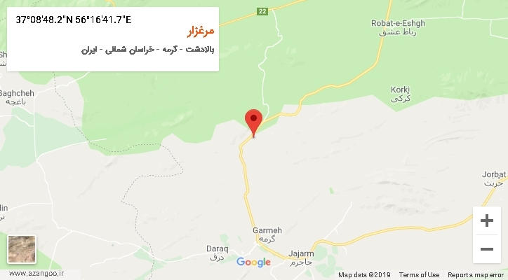 روستای مرغزار بر روی نقشه