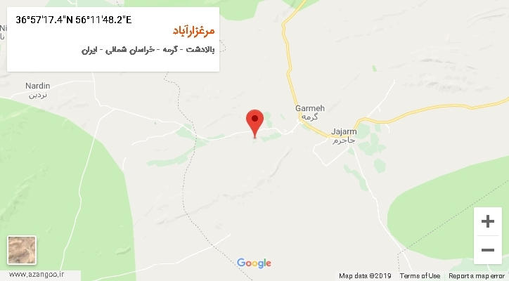 روستای مرغزارآباد بر روی نقشه