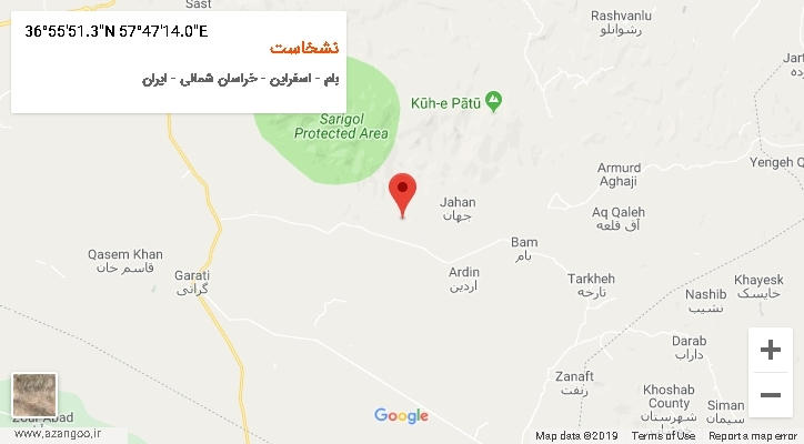 روستای نشخاست بر روی نقشه