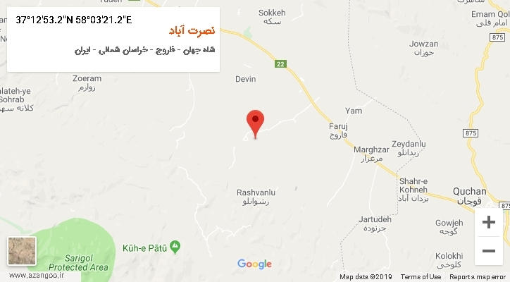 روستای نصرت آباد بر روی نقشه