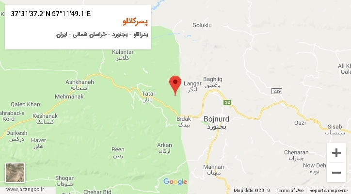 روستای پسرکانلو بر روی نقشه