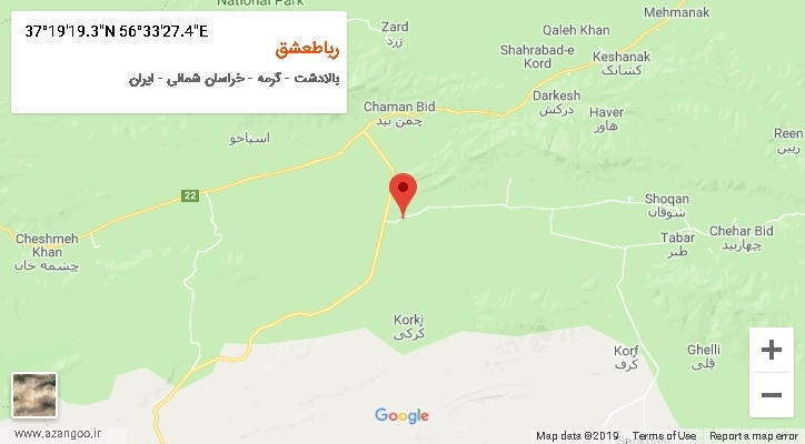 روستای رباطعشق بر روی نقشه