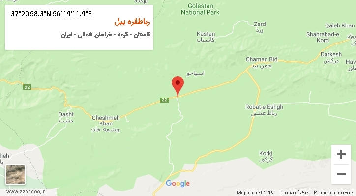 روستای رباطقره بیل بر روی نقشه