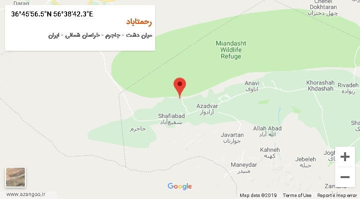 روستای رحمتاباد بر روی نقشه