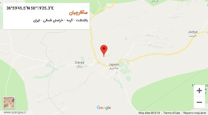 روستای سآقارچیان بر روی نقشه