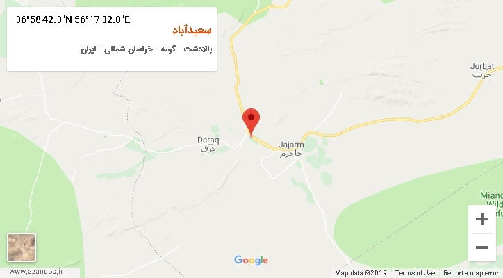 روستای سعیدآباد بر روی نقشه