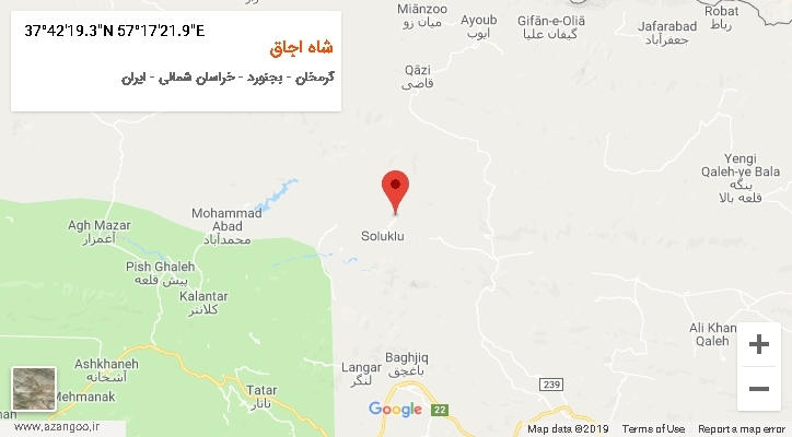 روستای شاه اجاق بر روی نقشه