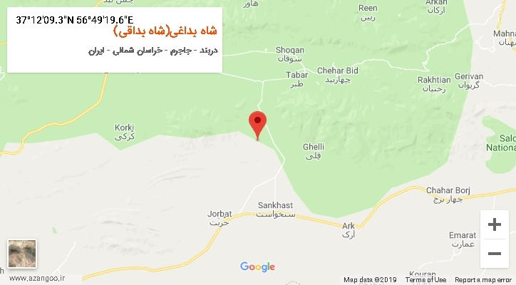 روستای شاه بداغی(شاه بداقی) بر روی نقشه