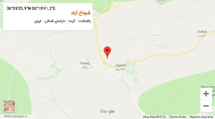 روستای شجاع آباد بر روی نقشه