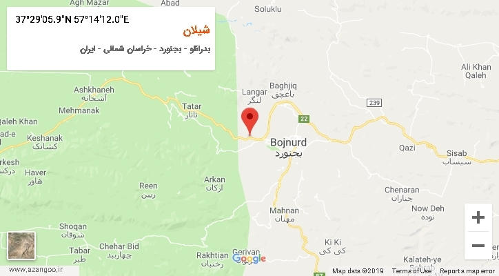 روستای شیلان بر روی نقشه