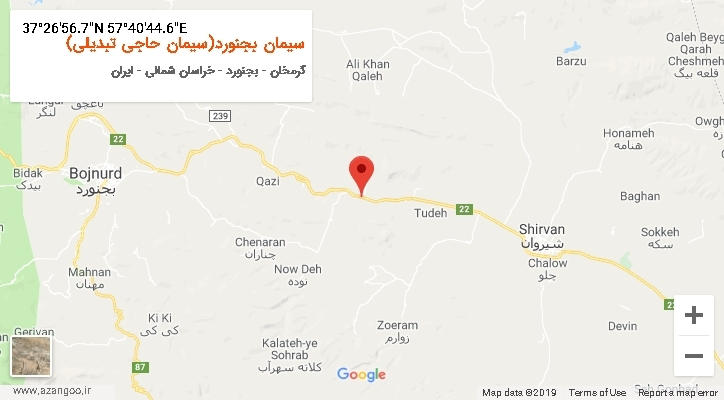 روستای سیمان بجنورد(سیمان حاجی تبدیلی) بر روی نقشه