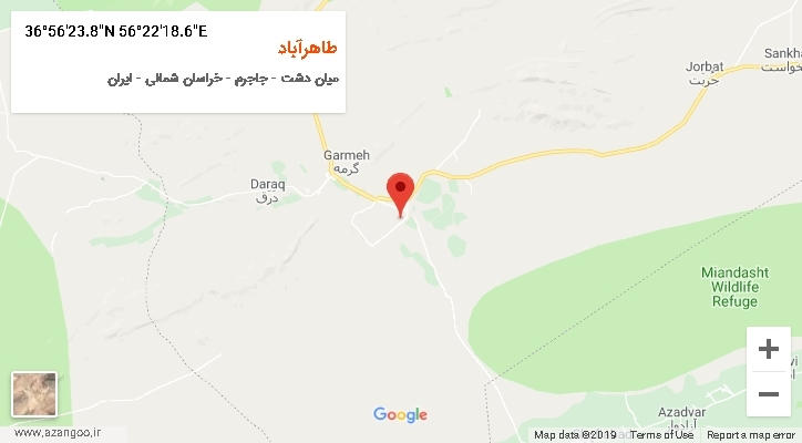 روستای طاهرآباد بر روی نقشه