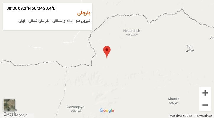 روستای یارچلی بر روی نقشه