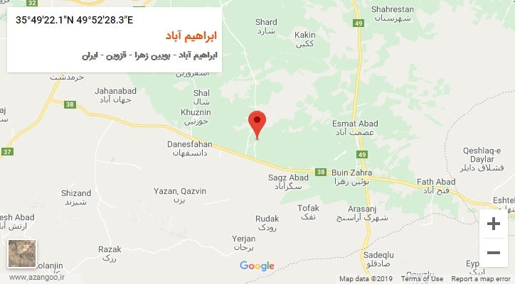 روستای ابراهیم آباد بر روی نقشه