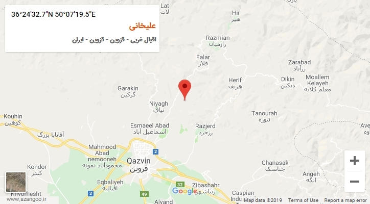 روستای علیخانی بر روی نقشه