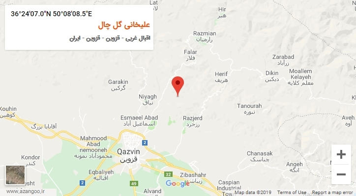 روستای علیخانی گل چال بر روی نقشه