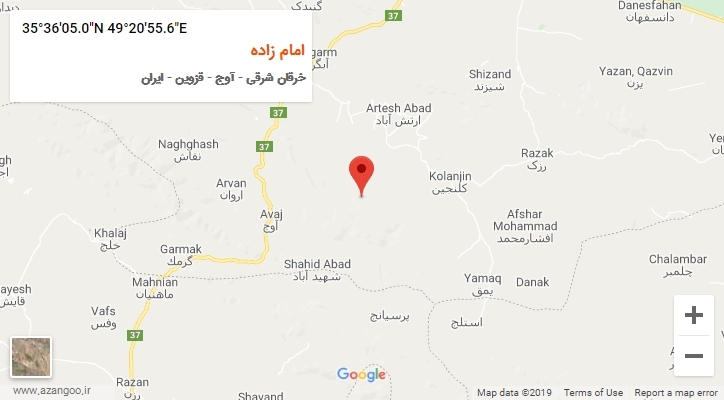 روستای امام زاده بر روی نقشه