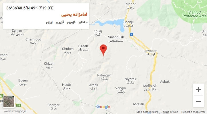 روستای امامزاده یحیی بر روی نقشه