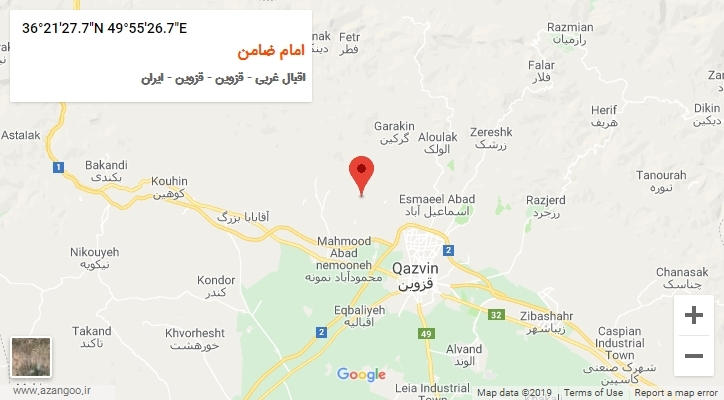 روستای امام ضامن بر روی نقشه
