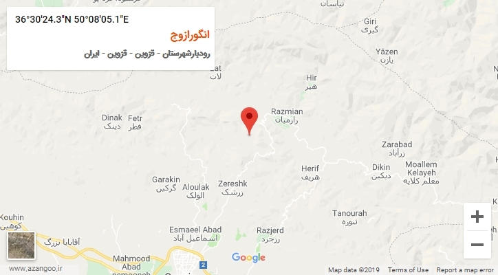 روستای انگورازوج بر روی نقشه