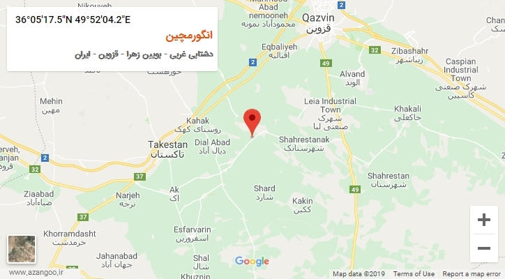 روستای انگورمچین بر روی نقشه