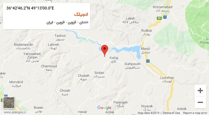 روستای انجیلک بر روی نقشه