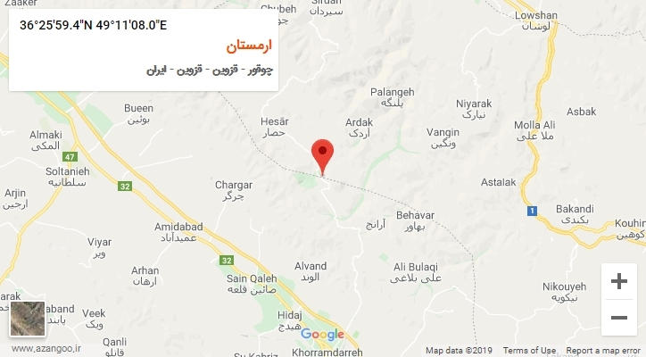 روستای ارمستان بر روی نقشه