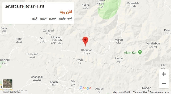 روستای اتان رود بر روی نقشه