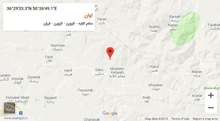 روستای اوان بر روی نقشه