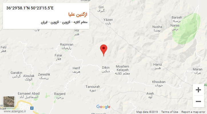 روستای ازگنین علیا بر روی نقشه