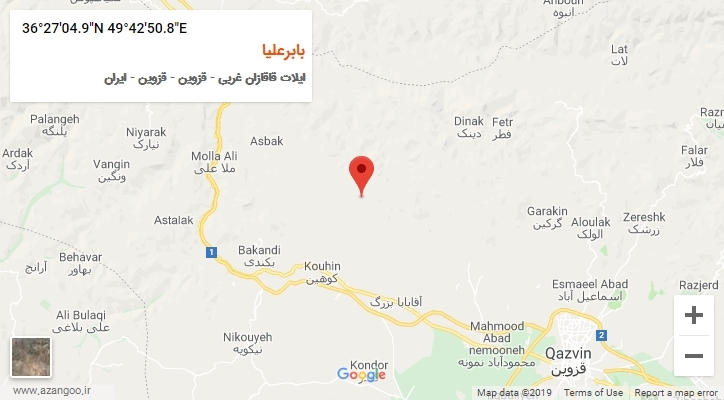 روستای بابرعلیا بر روی نقشه