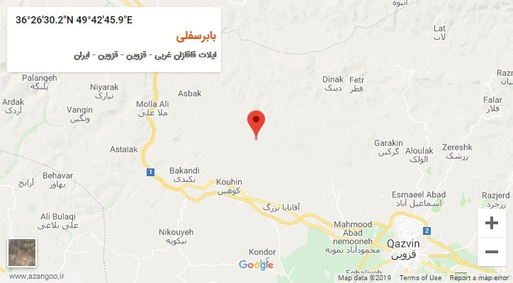 روستای بابرسفلی بر روی نقشه