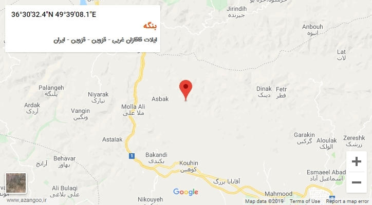 روستای بنگه بر روی نقشه