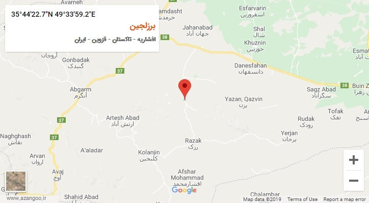 روستای برزلجین بر روی نقشه