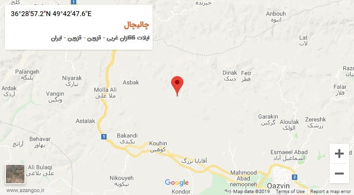 روستای چالیچال بر روی نقشه