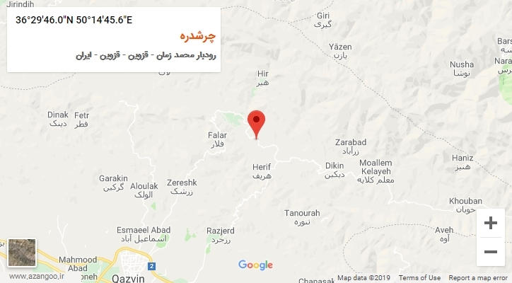 روستای چرشدره بر روی نقشه