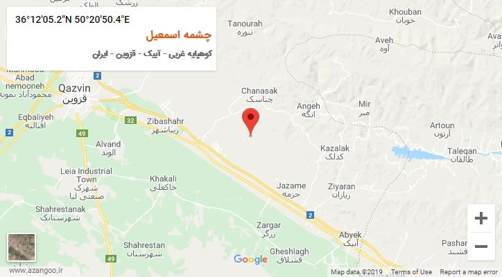 روستای چشمه اسمعیل بر روی نقشه