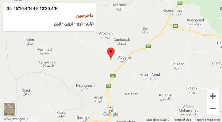 روستای داخرجین بر روی نقشه