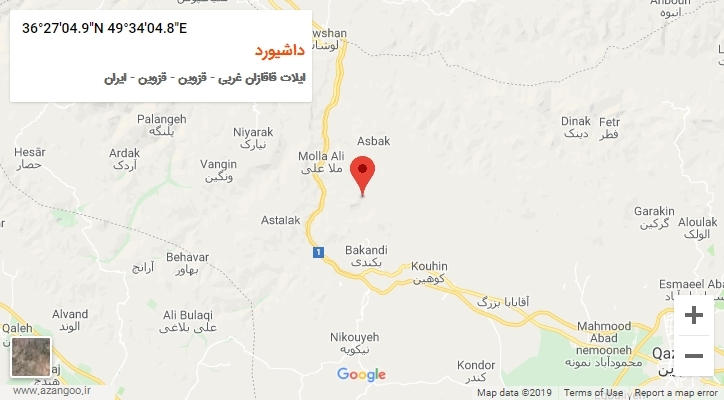 روستای داشیورد بر روی نقشه