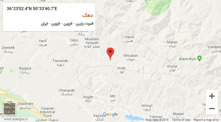 روستای دهک بر روی نقشه