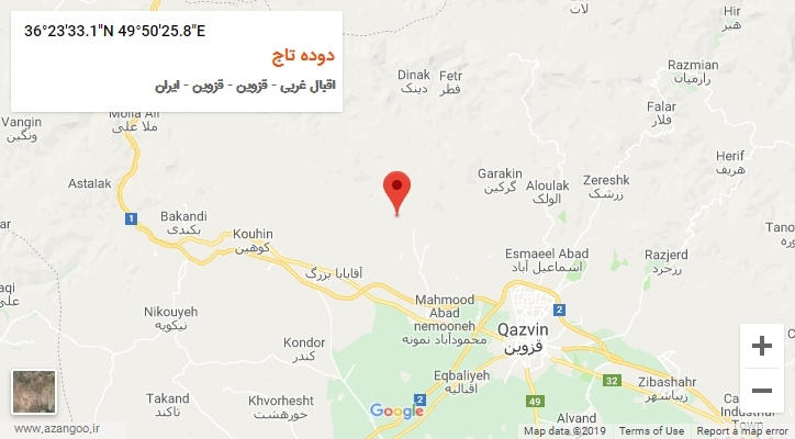 روستای دوده تاج بر روی نقشه