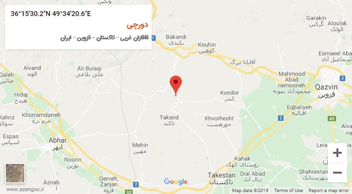 روستای دورچی بر روی نقشه