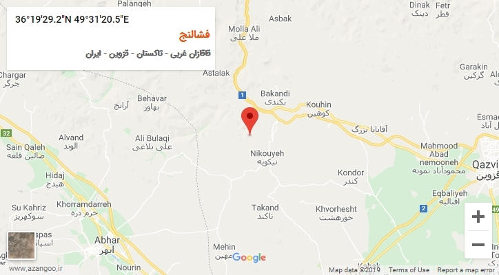 روستای فشالنج بر روی نقشه